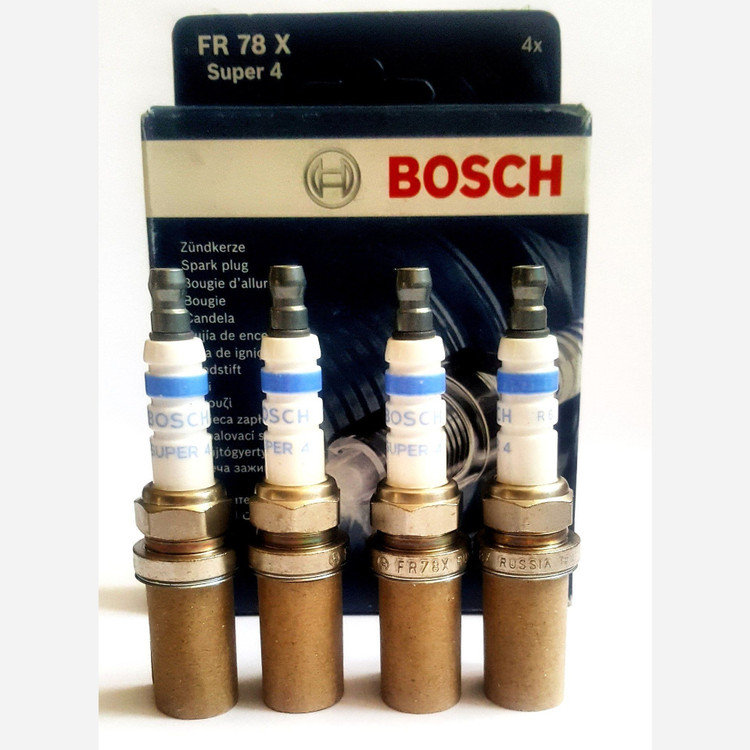 شمع BOSCH FR78X اورجینال مناسب خودروهای سازگار از جمله پژو 206، سیتروئن C3، رنو لوگان - بسته 4 عددی