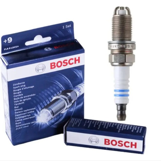 شمع BOSCH FLR8LDCU (+9) اورجینال مناسب خودروهای دوگانه سوز از جمله پژو XU7، سمند XU7، پراید - بسته 4 عددی