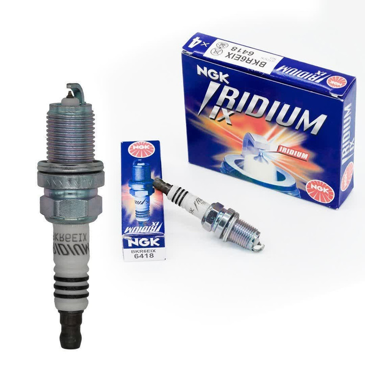 شمع خودرو NGK 6418 BKR6EIX ایریدیوم سوزنی پایه کوتاه اورجینال ژاپن - بسته 4 عددی