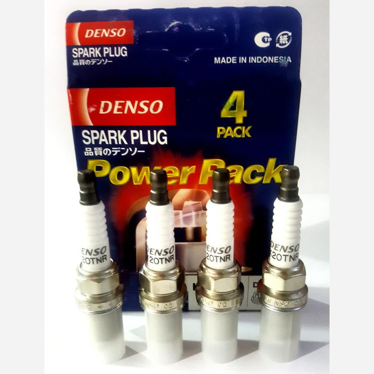 شمع خودرو دنسو DENSO K20TNR دو پلاتین پایه کوتاه اورجینال اندونزی - بسته 4 عددی