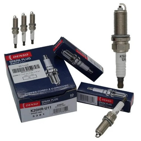 شمع خودرو دنسو DENSO 3381 K20HR-U11 پایه بلند نیکلی اورجینال اندونزی - بسته 4 عددی